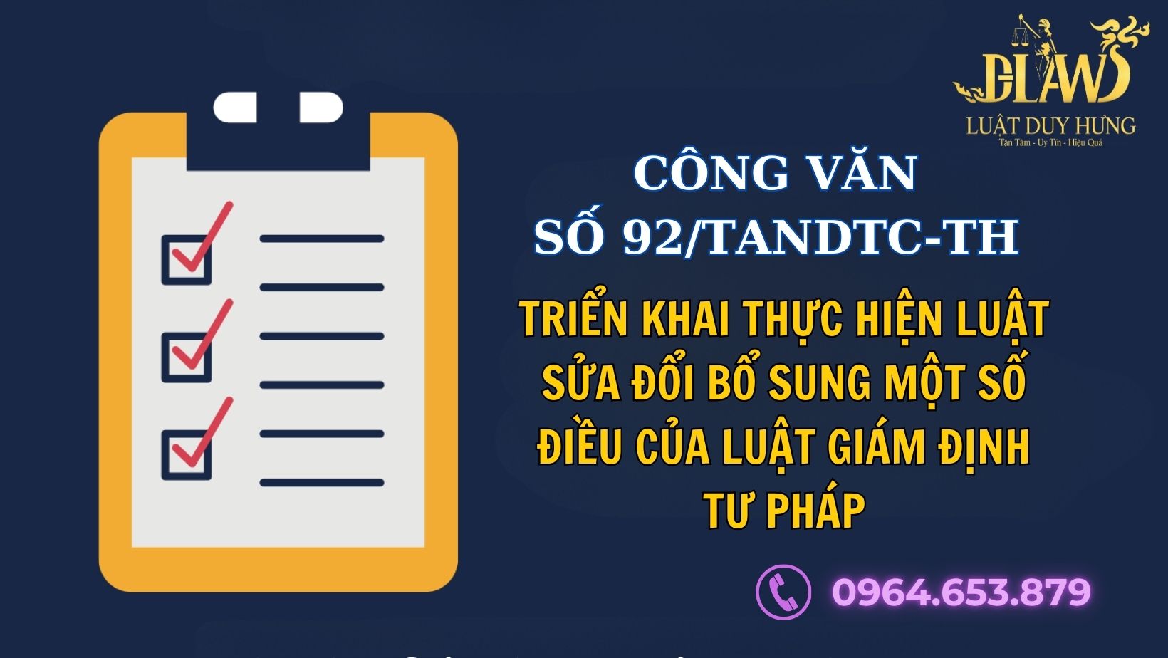 CÔNG VĂN SỐ 92/TANDTC-TH TRIỂN KHAI THỰC HIỆN LUẬT SỬA ĐỔI BỔ SUNG MỘT SỐ ĐIỀU CỦA LUẬT GIÁM ĐỊNH TƯ PHÁP