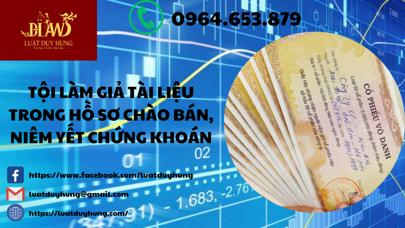 TỘI LÀM GIẢ TÀI LIỆU TRONG HỒ SƠ CHÀO BÁN, NIÊM YẾT CHỨNG KHOÁN
