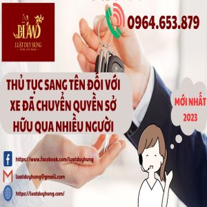 Thủ tục sang tên xe