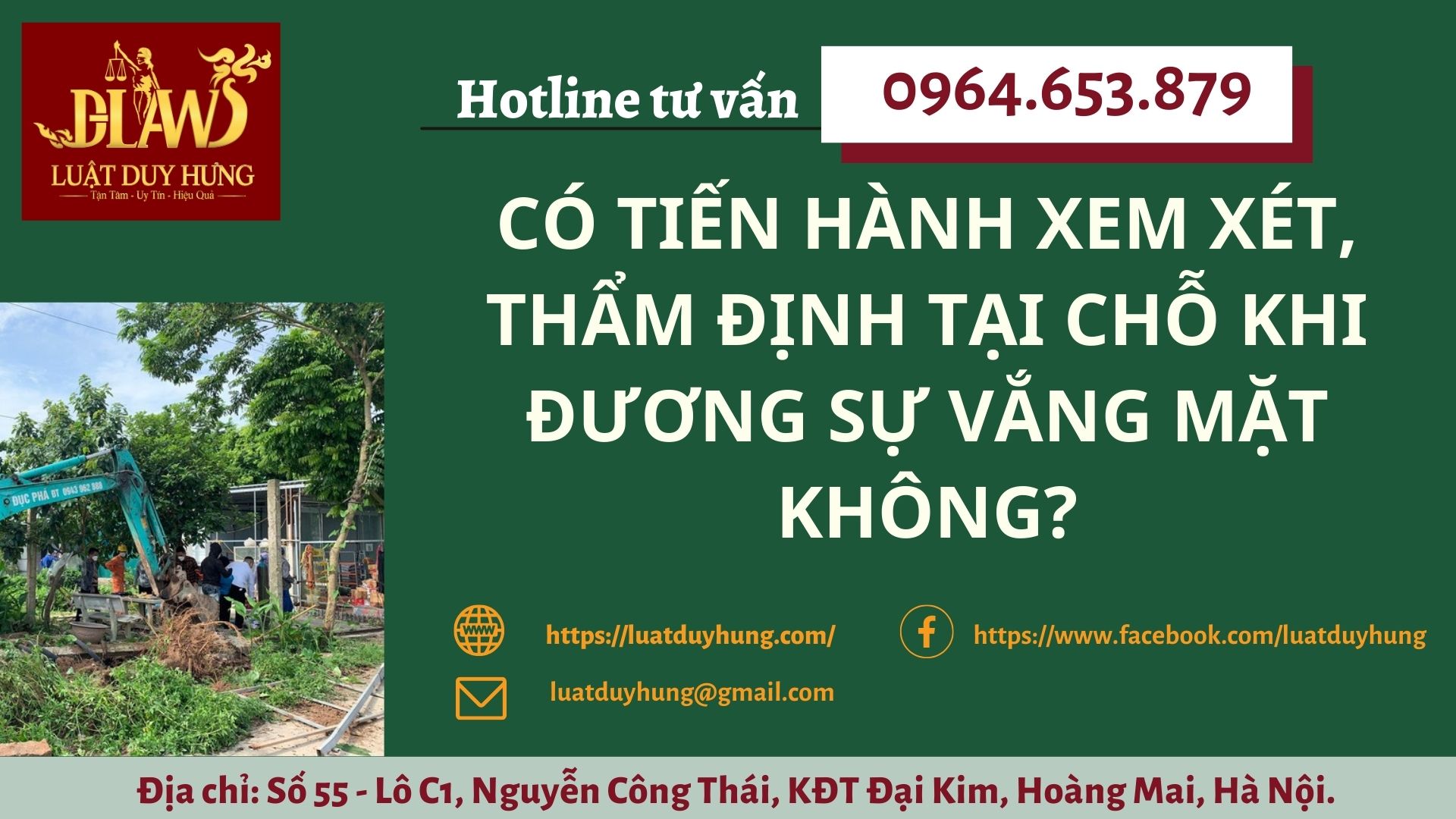 xem xét thẩm định tại chỗ khi đương sự vắng mặt