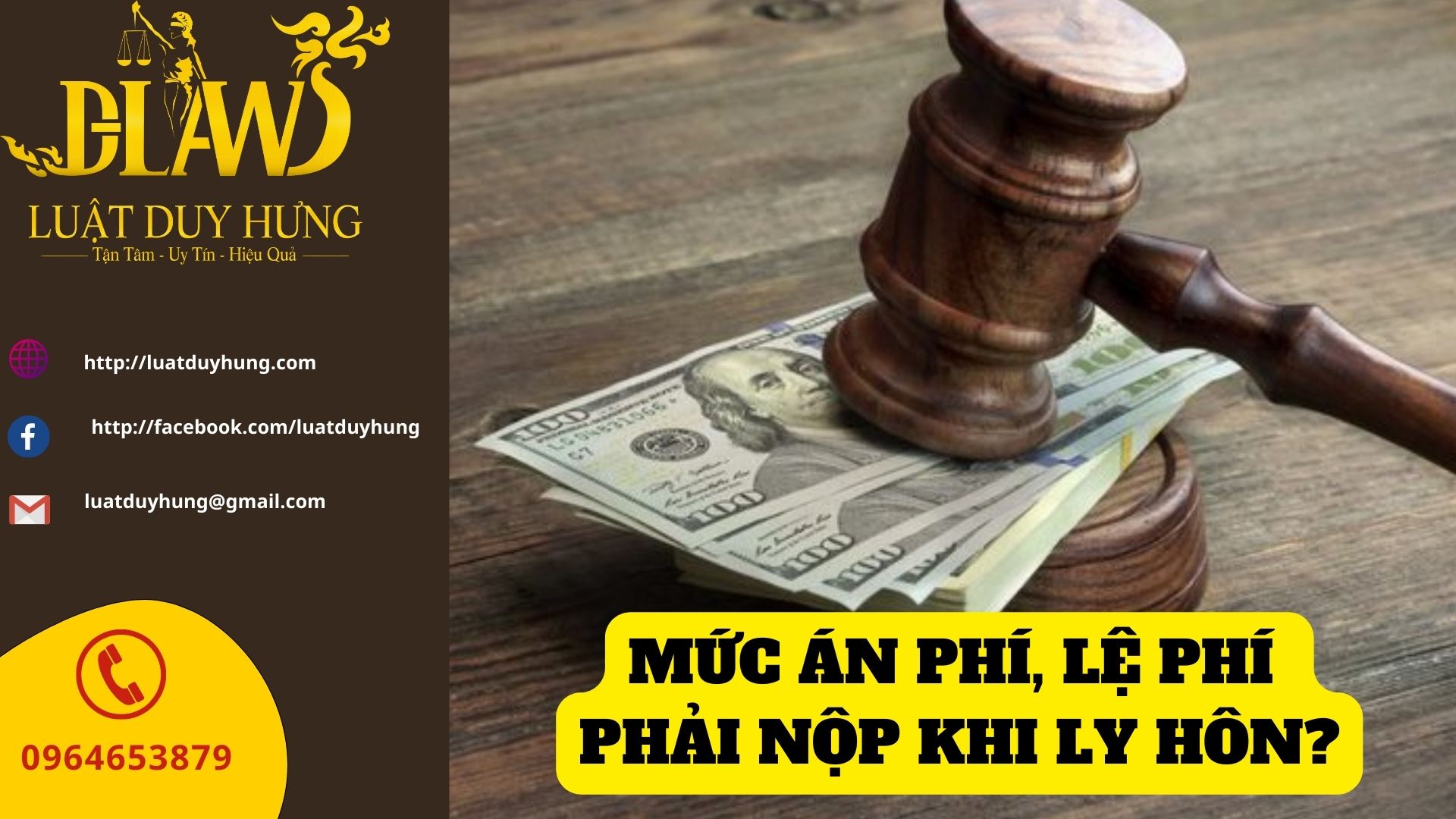 MỨC ÁN PHÍ, LỆ PHÍ PHẢI NỘP KHI LY HÔN
