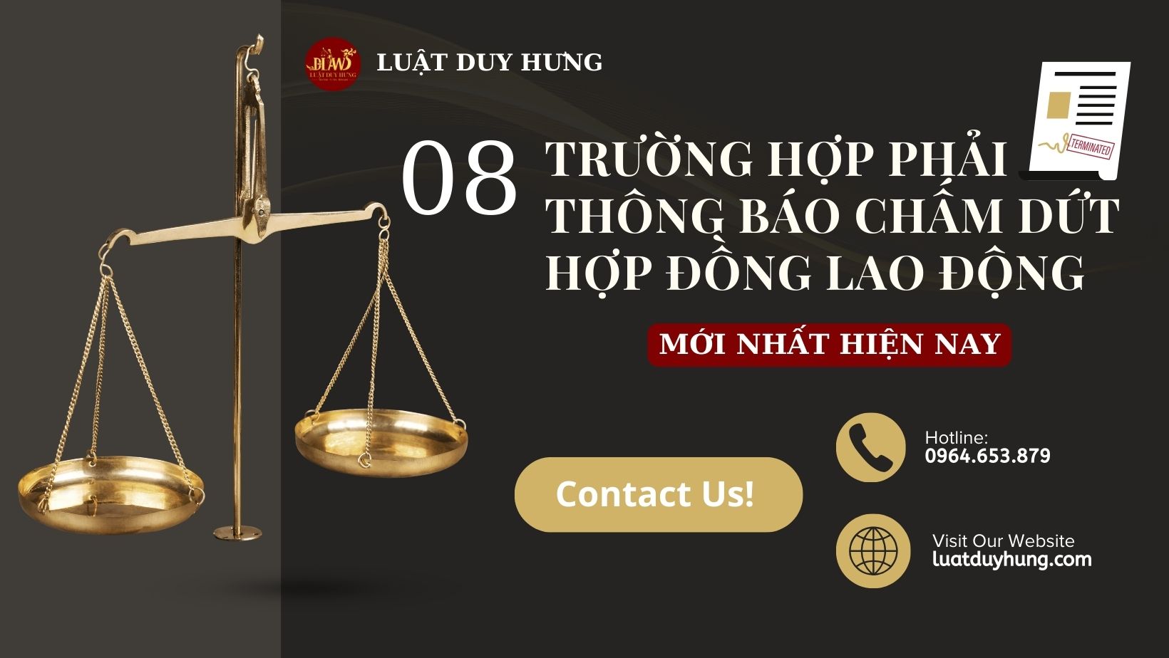 08 TRƯỜNG HỢP PHẢI THÔNG BÁO CHẤM DỨT HỢP ĐỒNG LAO ĐỘNG MỚI NHẤT