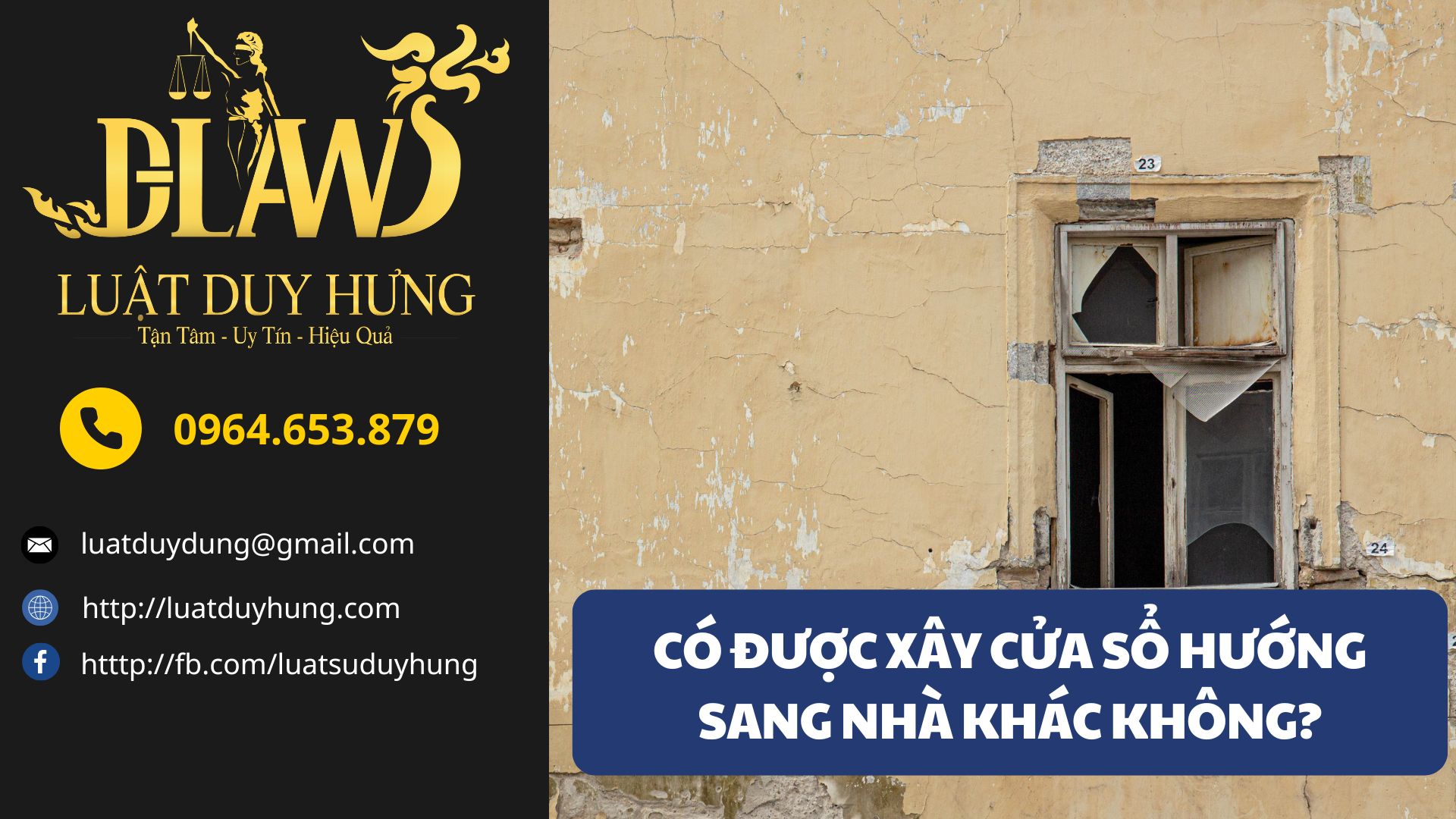 xây cửa sổ hướng sang nhà hàng xóm