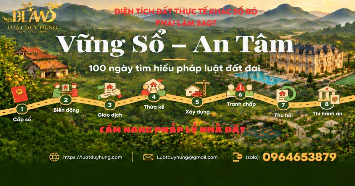 Diện tích thực tế khác sổ đỏ